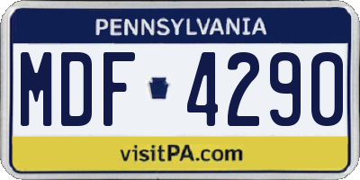 PA license plate MDF4290