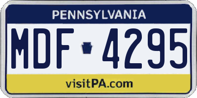 PA license plate MDF4295