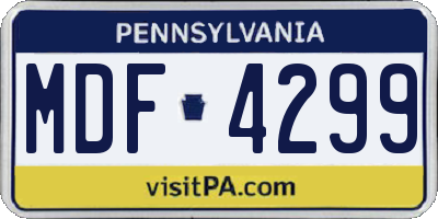 PA license plate MDF4299