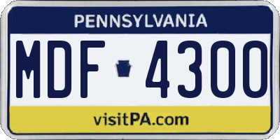 PA license plate MDF4300