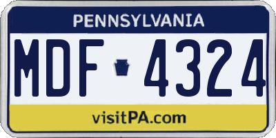 PA license plate MDF4324