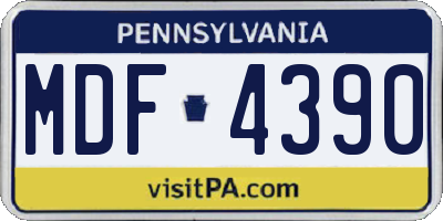 PA license plate MDF4390