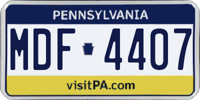 PA license plate MDF4407