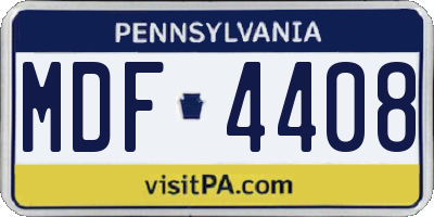 PA license plate MDF4408