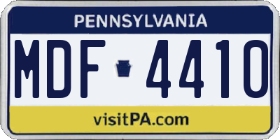 PA license plate MDF4410