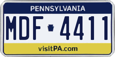 PA license plate MDF4411