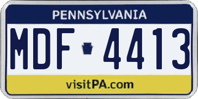PA license plate MDF4413