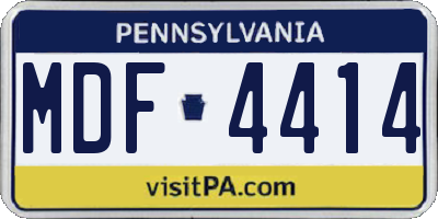 PA license plate MDF4414
