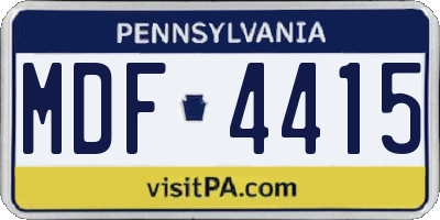 PA license plate MDF4415