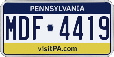 PA license plate MDF4419