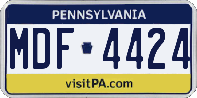 PA license plate MDF4424