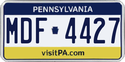 PA license plate MDF4427