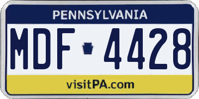 PA license plate MDF4428