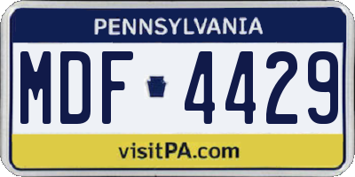 PA license plate MDF4429