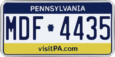 PA license plate MDF4435