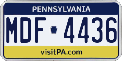 PA license plate MDF4436
