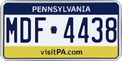 PA license plate MDF4438