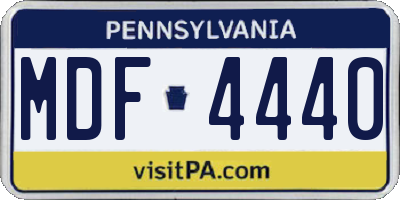 PA license plate MDF4440