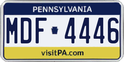 PA license plate MDF4446