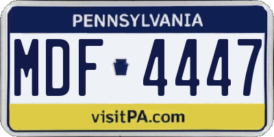 PA license plate MDF4447