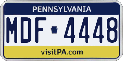 PA license plate MDF4448
