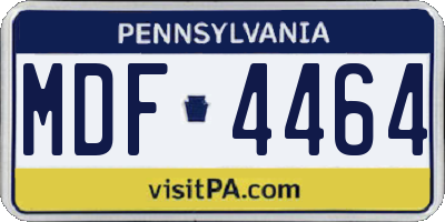 PA license plate MDF4464