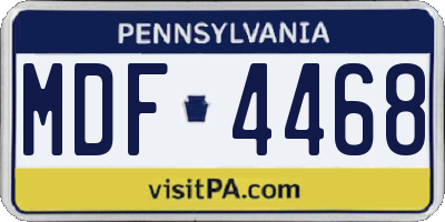 PA license plate MDF4468