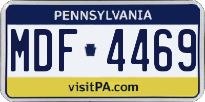 PA license plate MDF4469