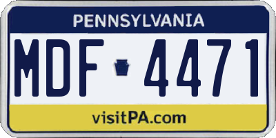 PA license plate MDF4471