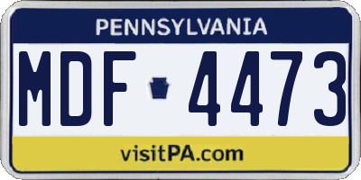 PA license plate MDF4473