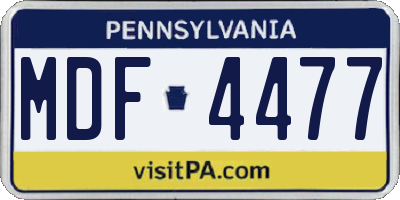 PA license plate MDF4477