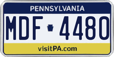 PA license plate MDF4480