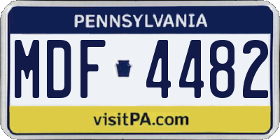 PA license plate MDF4482