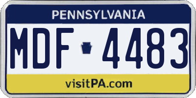 PA license plate MDF4483