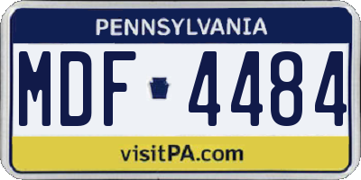 PA license plate MDF4484