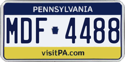 PA license plate MDF4488