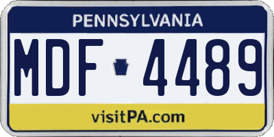 PA license plate MDF4489