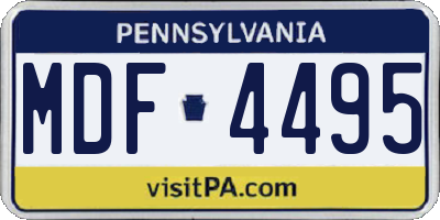 PA license plate MDF4495