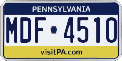 PA license plate MDF4510