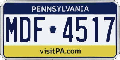 PA license plate MDF4517