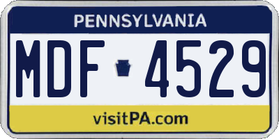 PA license plate MDF4529