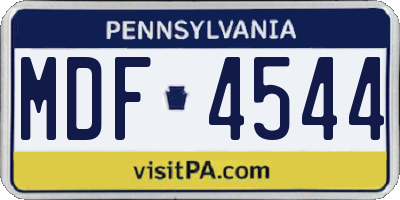 PA license plate MDF4544