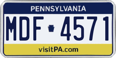 PA license plate MDF4571