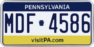 PA license plate MDF4586