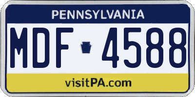 PA license plate MDF4588