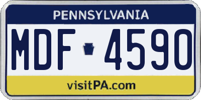 PA license plate MDF4590