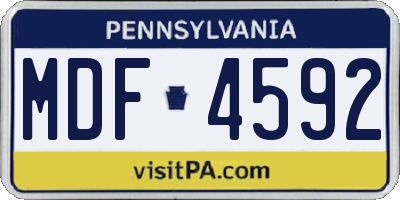 PA license plate MDF4592