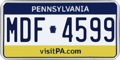 PA license plate MDF4599