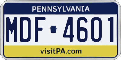 PA license plate MDF4601