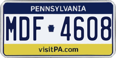PA license plate MDF4608
